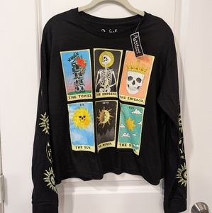 NWT Tarot Card Cropped Long Sleeve